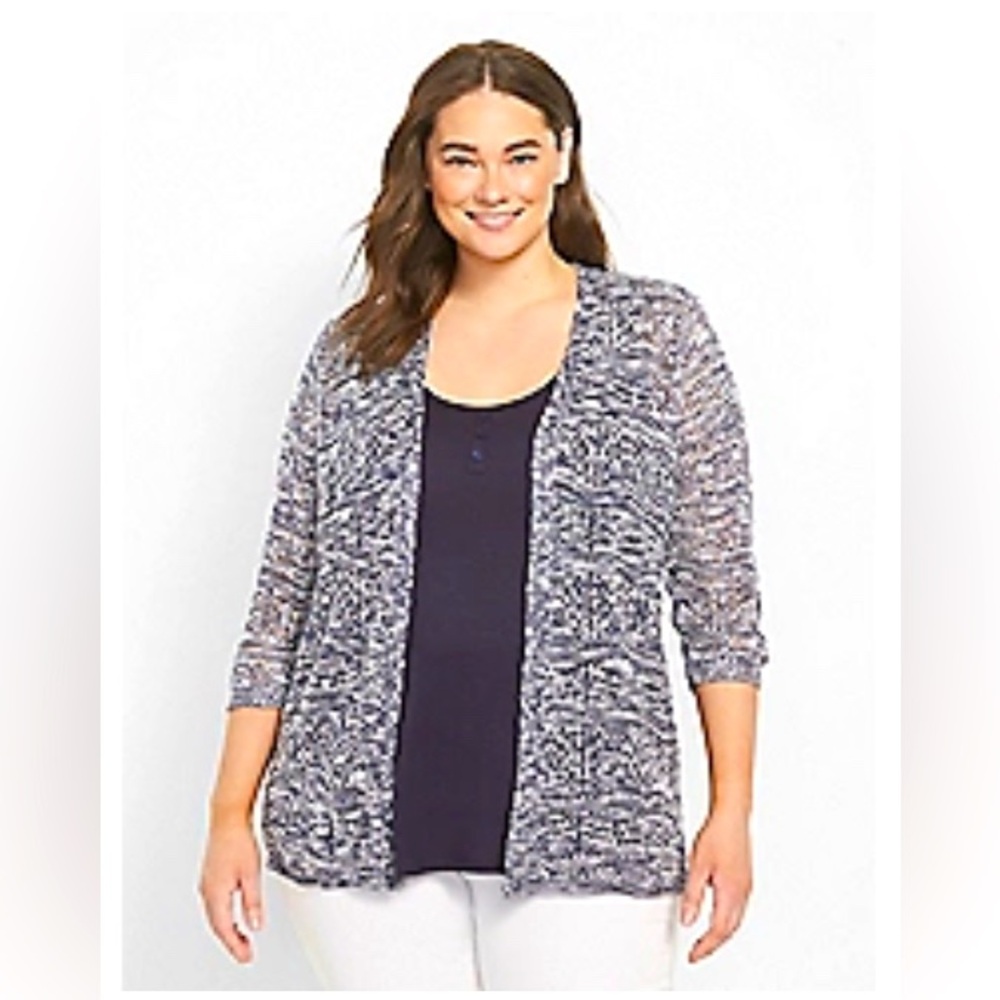 Lane Bryant- Classic Medium-Sleeve
Open-Front Overpiece